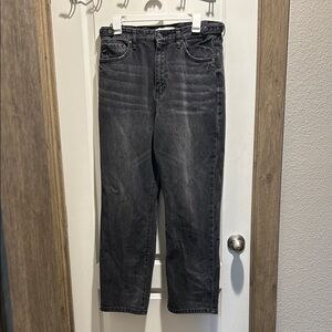 KanCan Women's Gray Straight Leg Jeans